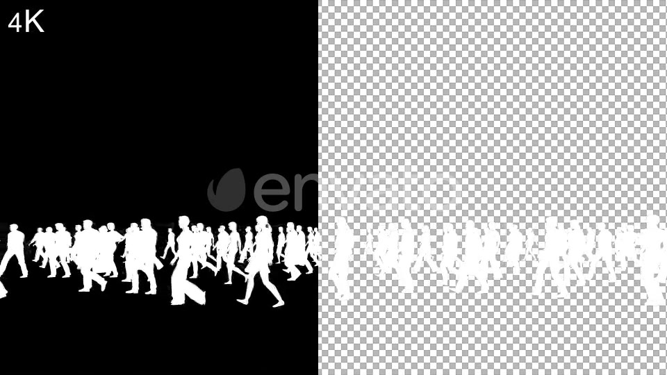 4K White Silhouettes Walking Videohive 21847033 Motion Graphics Image 4