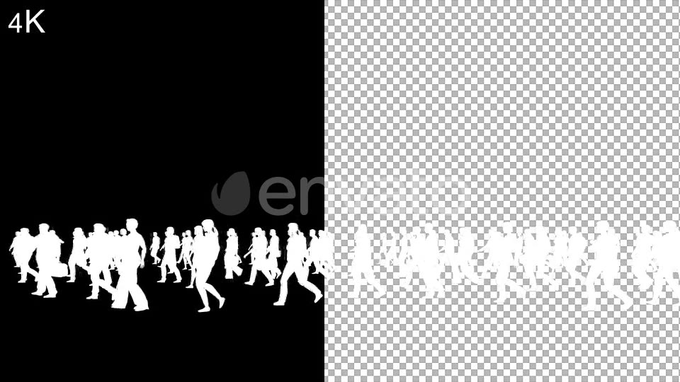 4K White Silhouettes Walking Videohive 21847033 Motion Graphics Image 5