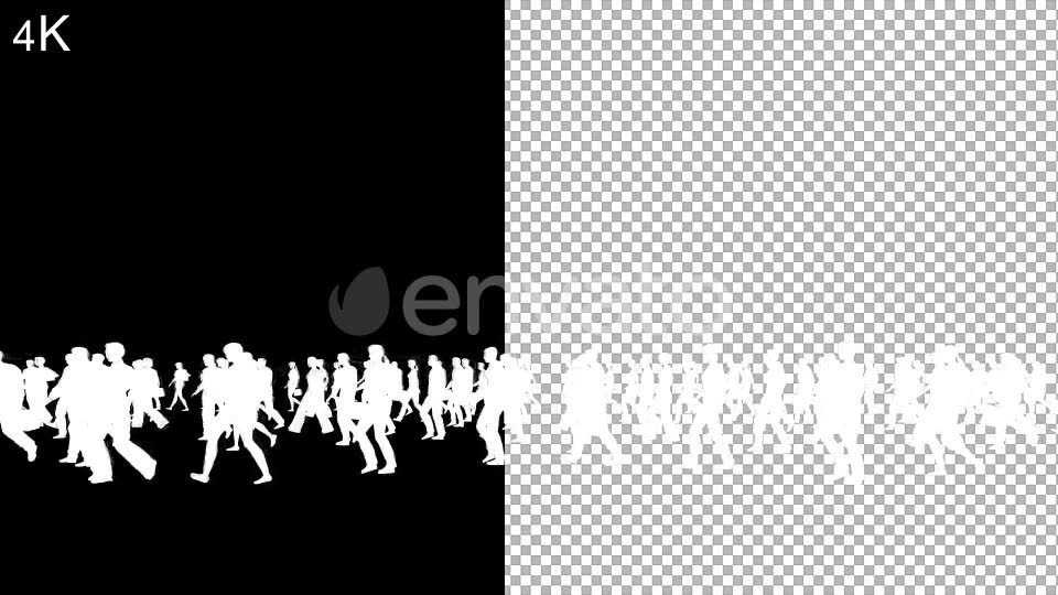 4K White Silhouettes Walking Videohive 21847033 Motion Graphics Image 6