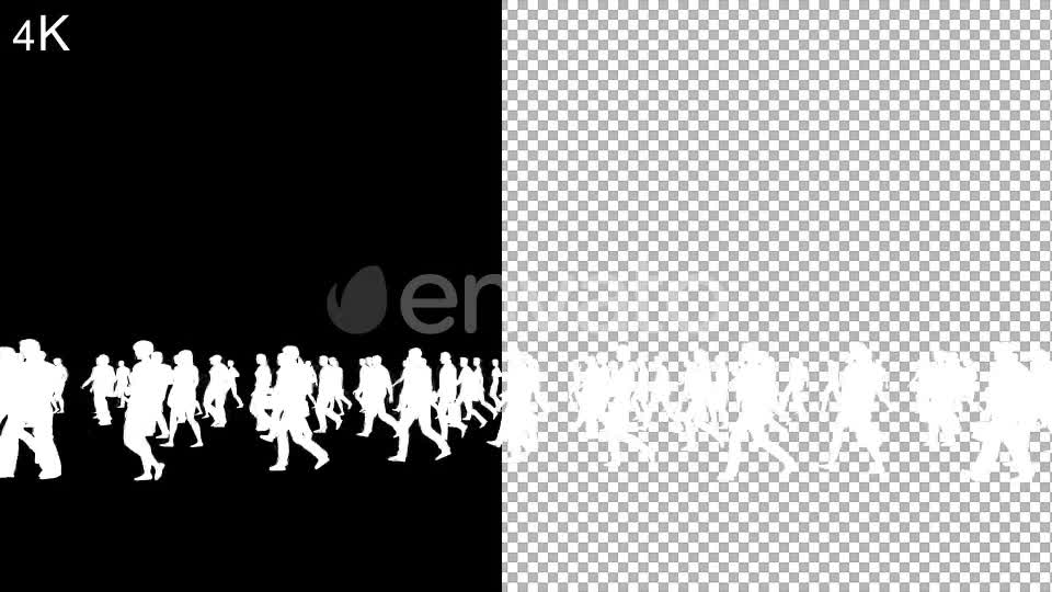 4K White Silhouettes Walking Videohive 21847033 Motion Graphics Image 7