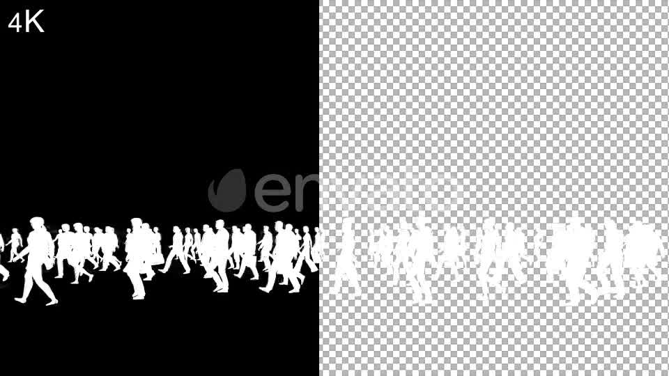 4K White Silhouettes Walking Videohive 21847033 Motion Graphics Image 8