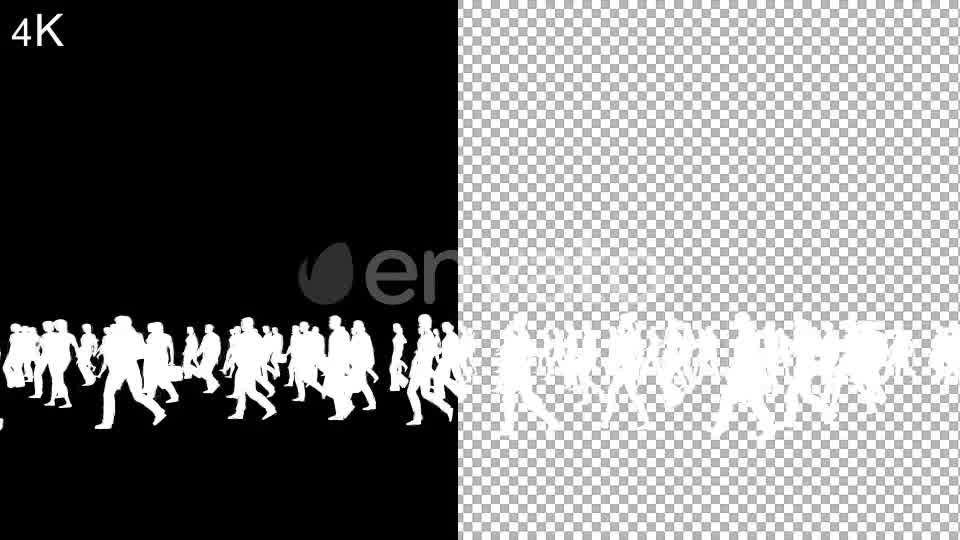 4K White Silhouettes Walking Videohive 21847033 Motion Graphics Image 9