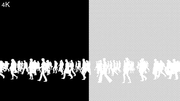 4K White Silhouettes Walking - Videohive 21847033 Download