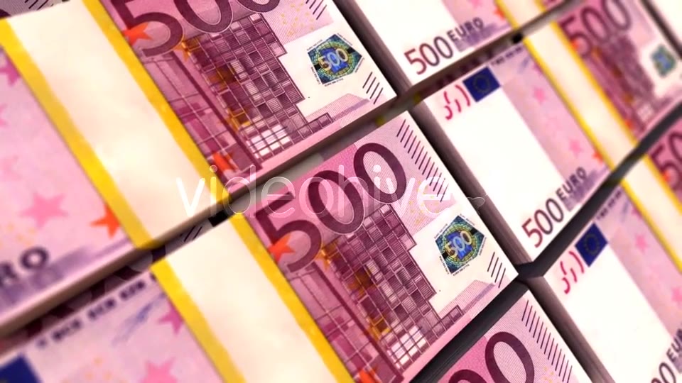 500 Euro Stacks. Money Background Videohive 13812021 Motion Graphics Image 3