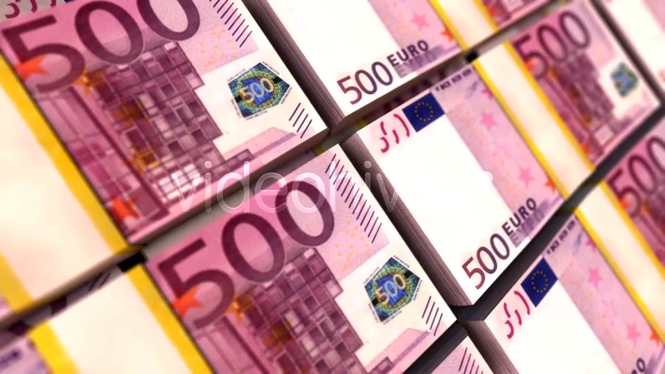 500 Euro Stacks. Money Background Videohive 13812021 Motion Graphics Image 4