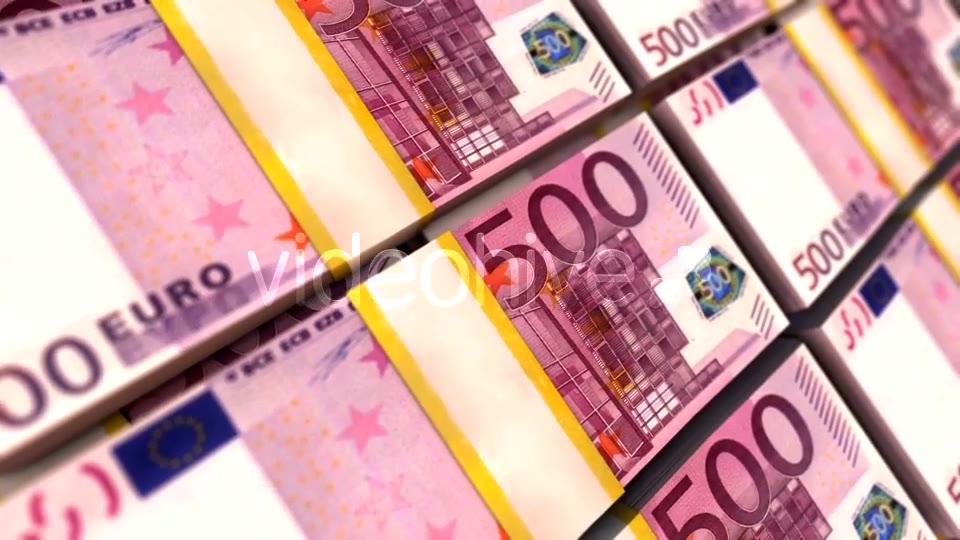 500 Euro Stacks. Money Background Videohive 13812021 Motion Graphics Image 8