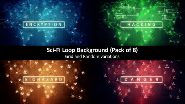 8 in Pack Sci Fi Looped Background - 17422871 Videohive Download