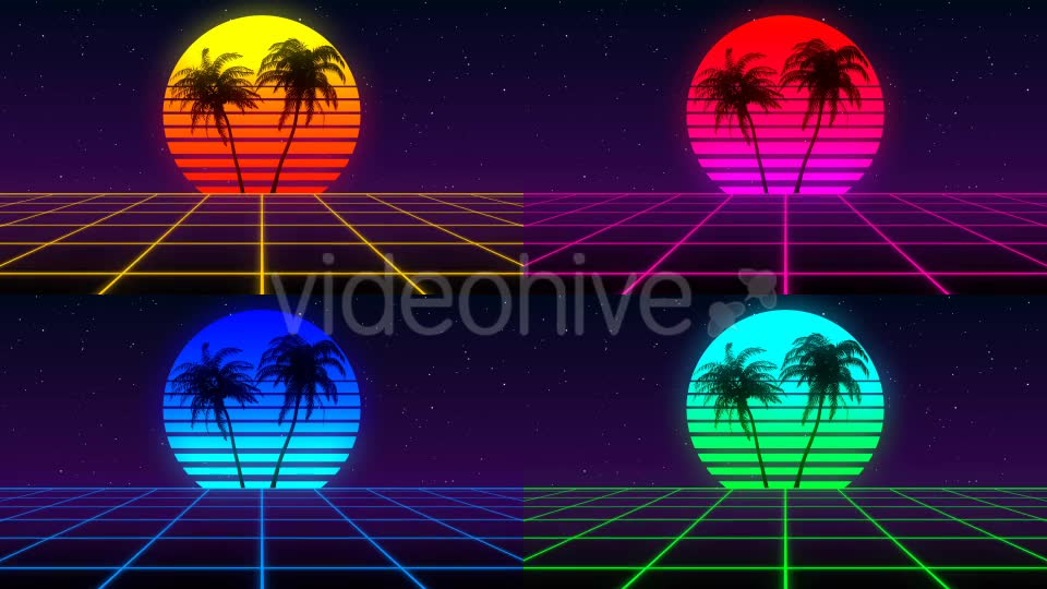 80s Retro Background Pack (Pack of 4) Videohive 21636990 Motion Graphics Image 2