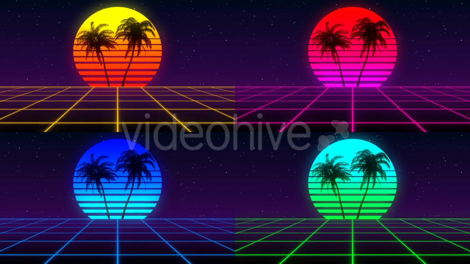 80s Retro Background Pack (Pack of 4) Videohive 21636990 Motion Graphics Image 3