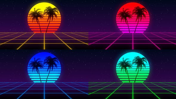 80s Retro Background Pack (Pack of 4) - Videohive Download 21636990