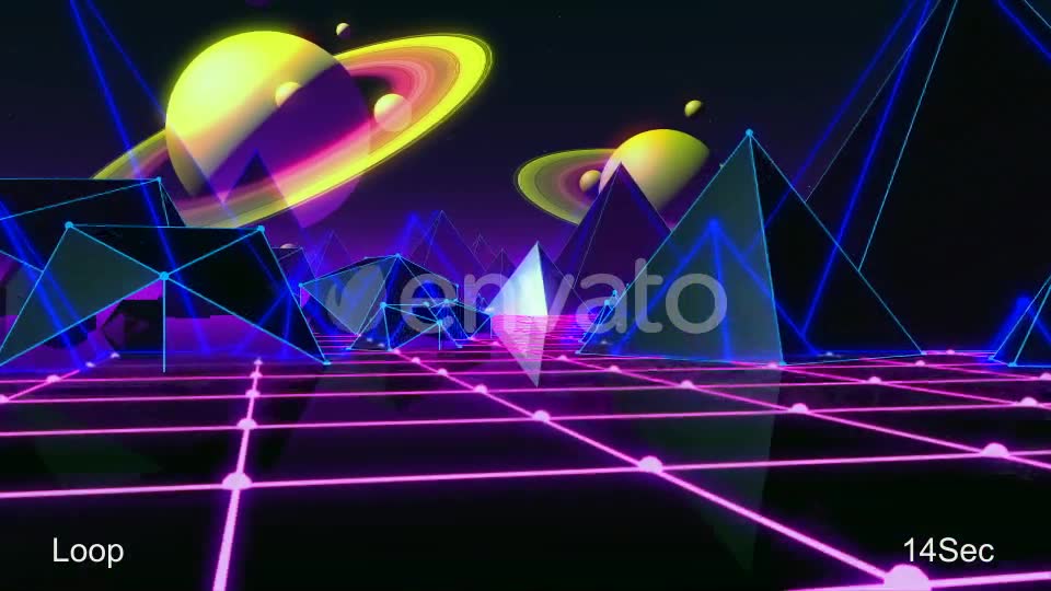 80s Retro Space Saturn V2 Videohive 21816642 Motion Graphics Image 2