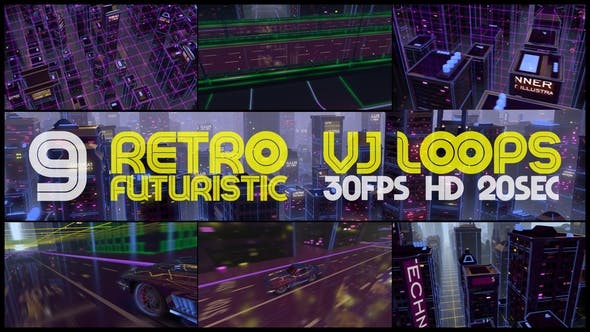 9 Retro Funk VJ Loops Pack - Download Videohive 23458160