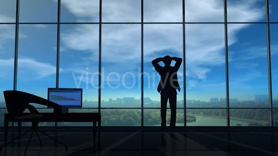 A Businessman Holds His Head When Thunder Clouds Gather Around Him Videohive 20524349 Motion Graphics Image 1