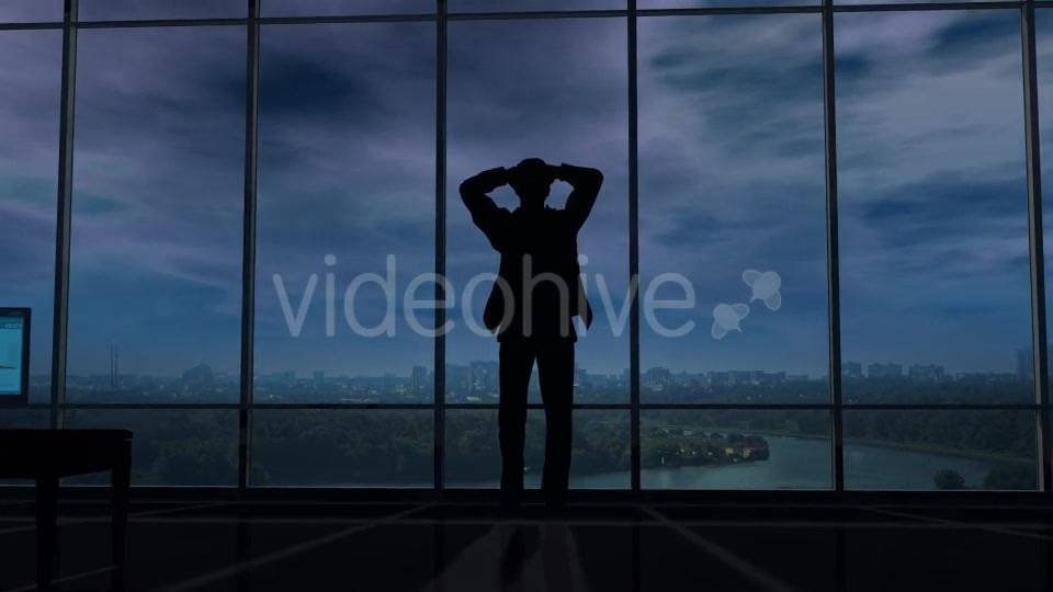 A Businessman Holds His Head When Thunder Clouds Gather Around Him Videohive 20524349 Motion Graphics Image 5