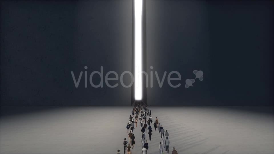 A Large Group of People Walking to Light Corridor Videohive 19449142 Motion Graphics Image 2