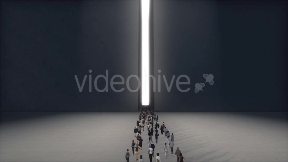 A Large Group of People Walking to Light Corridor Videohive 19449142 Motion Graphics Image 3