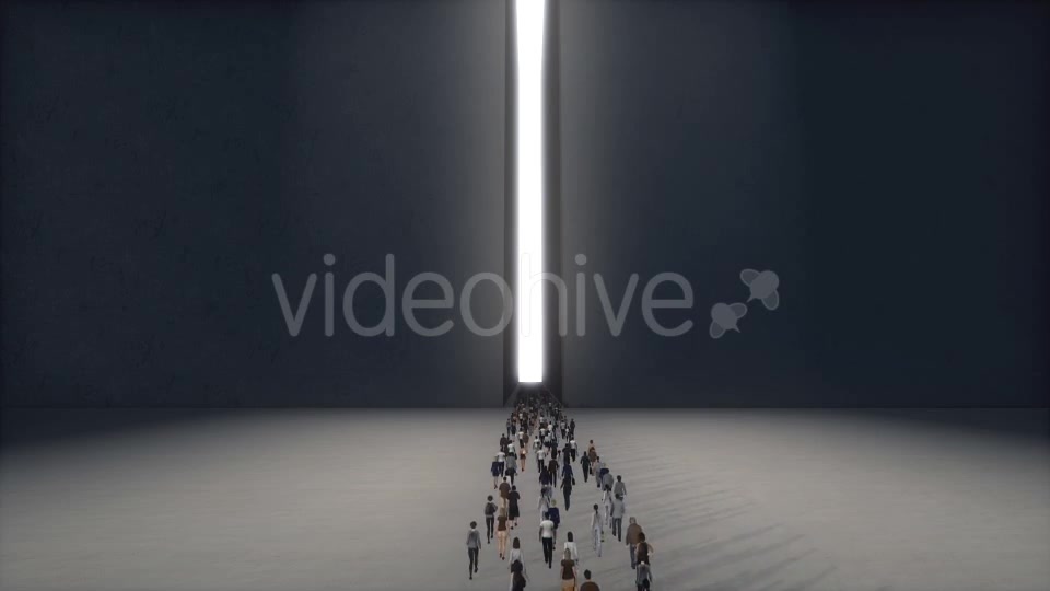 A Large Group of People Walking to Light Corridor Videohive 19449142 Motion Graphics Image 4