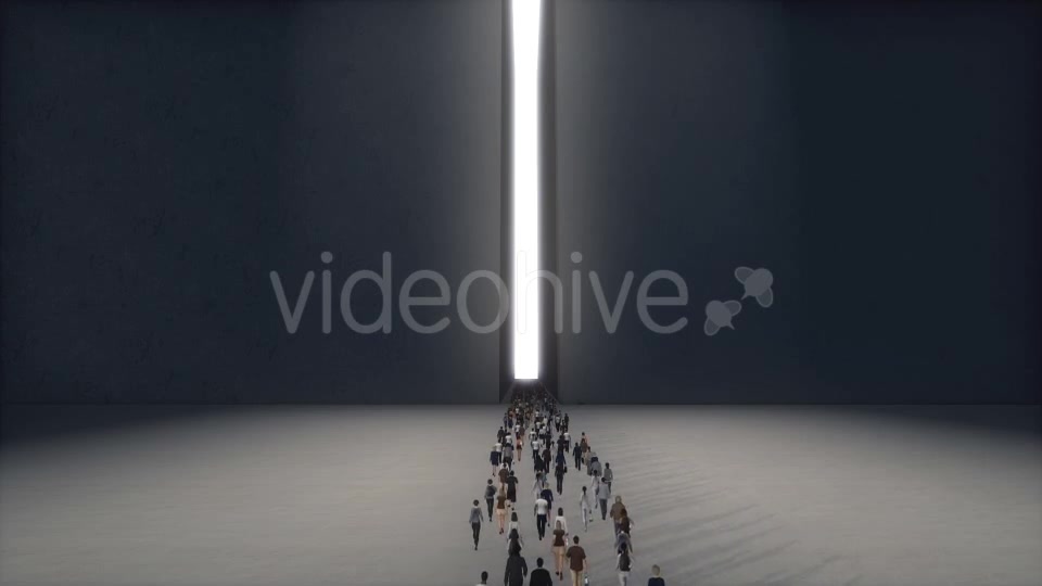 A Large Group of People Walking to Light Corridor Videohive 19449142 Motion Graphics Image 5