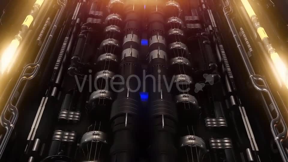 A Loop VJ Futuristic Tunnel of Pipes and Neon Lamps Videohive 19956032 Motion Graphics Image 1