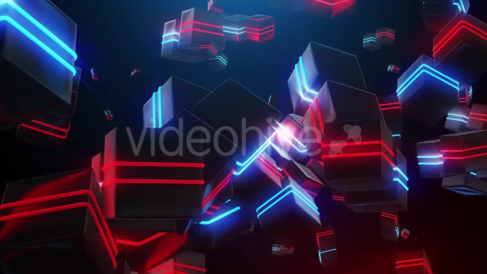 Abstract Blue and Red Neon Squares Videohive 19976369 Motion Graphics Image 1