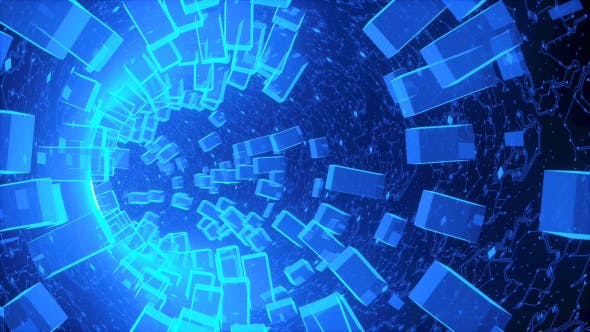 Abstract Blue Hardware Tunnel High Technology - Videohive Download 20924575