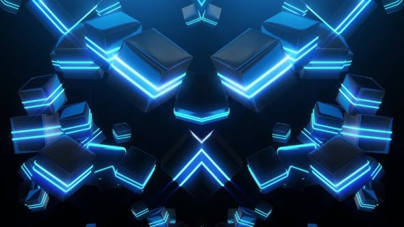 Abstract Blue Neon Squares - Videohive Download 19976372