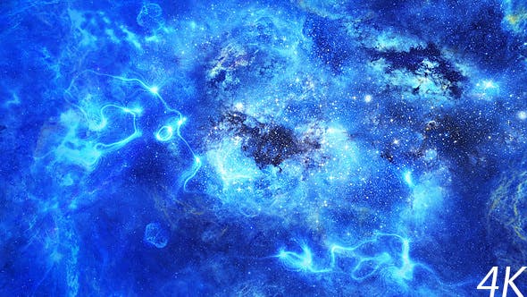 Abstract Blue Space Nebula and Energy Waves - Videohive Download 21584818