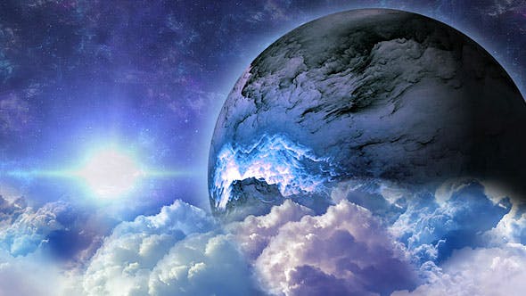 Abstract Clouds in Space with Planet and Shine Star - Videohive Download 21059530