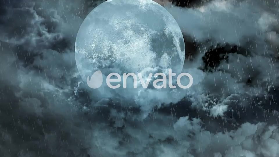 Abstract Dark Night Thunder Clouds with Lightning Strikes and Moon Videohive 23228185 Motion Graphics Image 10