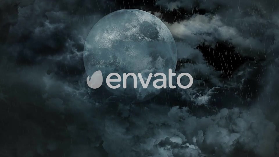 Abstract Dark Night Thunder Clouds with Lightning Strikes and Moon Videohive 23228185 Motion Graphics Image 8