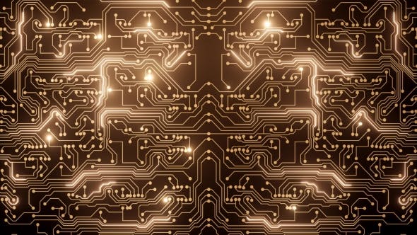 Abstract Loop of Gold Circuit - Videohive 21355804 Download