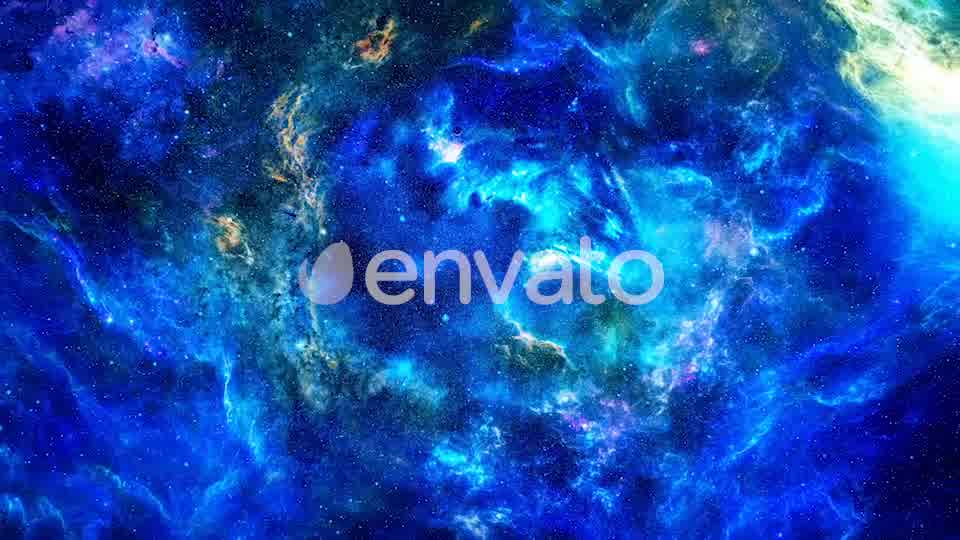 Abstract Nebula in Deep Space with Big Blue Star and Planets and Energy Flares Videohive 21872938 Motion Graphics Image 10