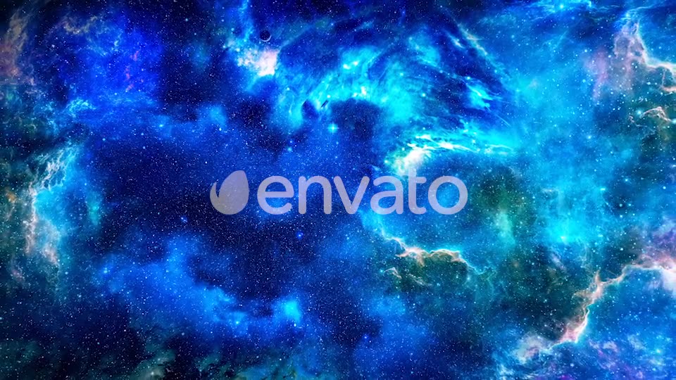 Abstract Nebula in Deep Space with Big Blue Star and Planets and Energy Flares Videohive 21872938 Motion Graphics Image 2