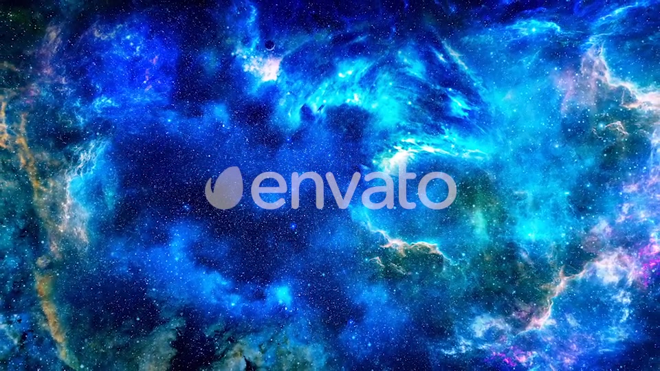 Abstract Nebula in Deep Space with Big Blue Star and Planets and Energy Flares Videohive 21872938 Motion Graphics Image 3