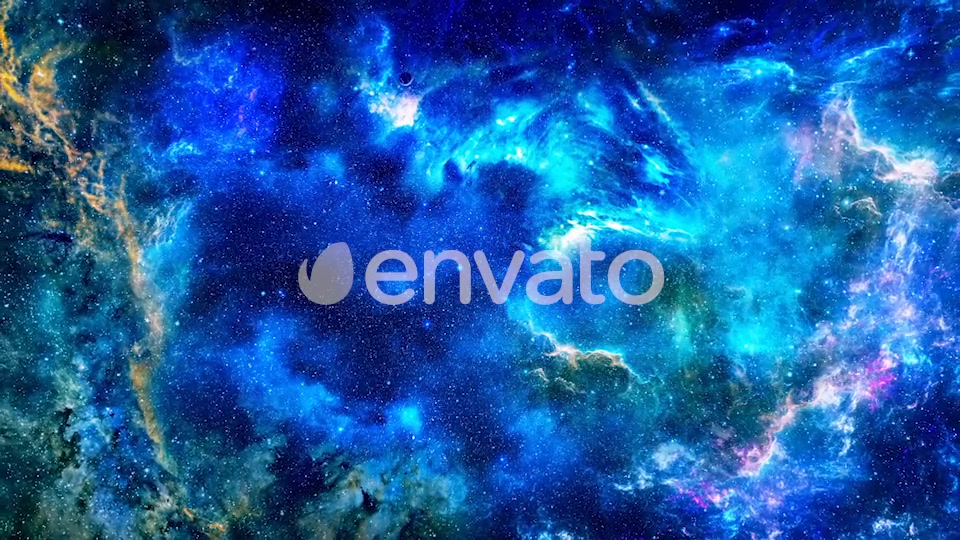 Abstract Nebula in Deep Space with Big Blue Star and Planets and Energy Flares Videohive 21872938 Motion Graphics Image 4