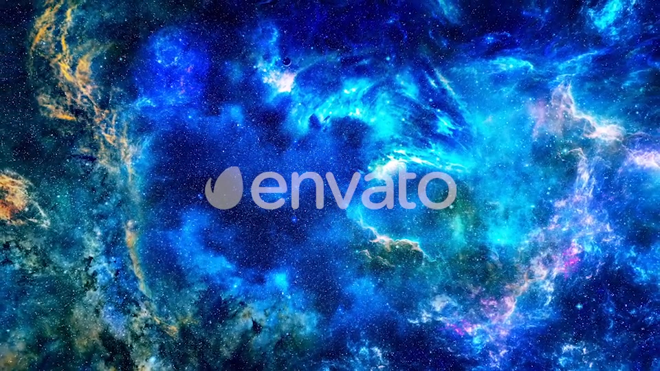 Abstract Nebula in Deep Space with Big Blue Star and Planets and Energy Flares Videohive 21872938 Motion Graphics Image 5