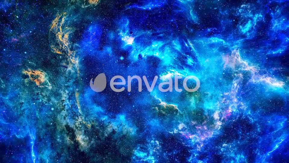 Abstract Nebula in Deep Space with Big Blue Star and Planets and Energy Flares Videohive 21872938 Motion Graphics Image 7