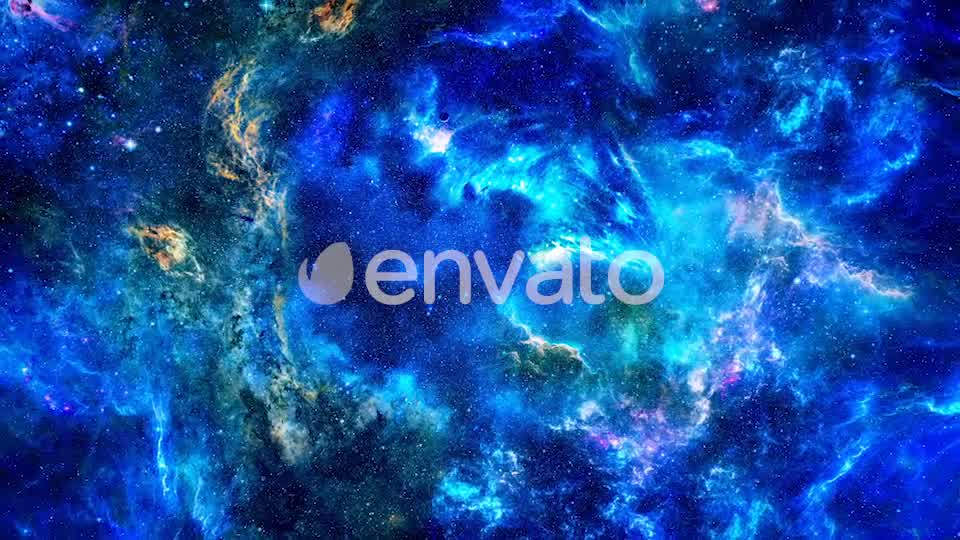 Abstract Nebula in Deep Space with Big Blue Star and Planets and Energy Flares Videohive 21872938 Motion Graphics Image 8