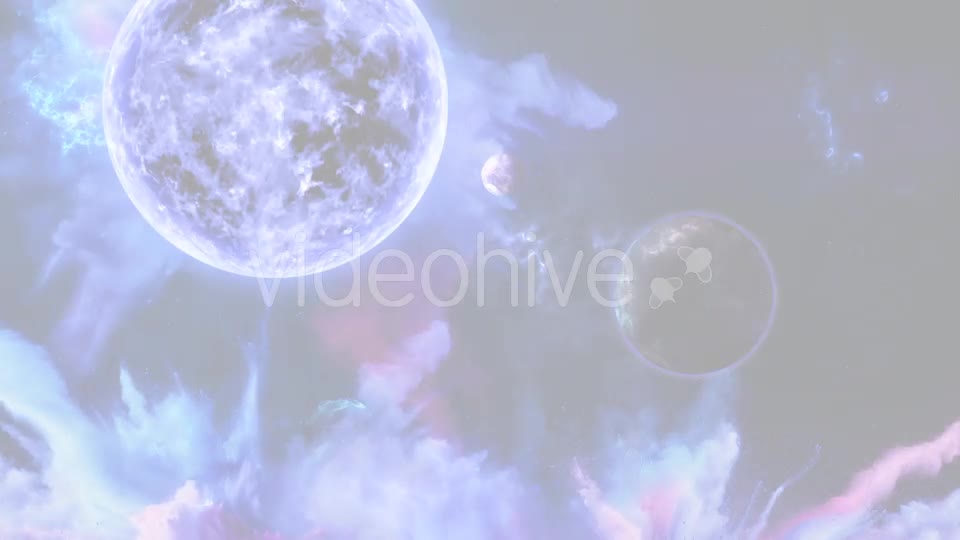 Abstract Nebula in Space with Big Blue Star and Planets and Energy Flares Videohive 21436957 Motion Graphics Image 1