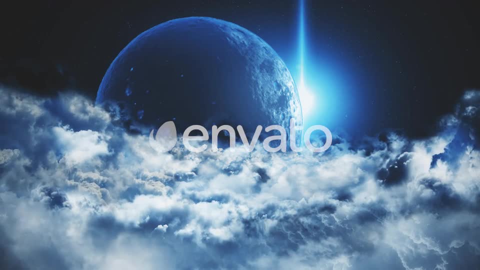 Abstract Space Clouds with Big Planet and Star Shine Videohive 22585935 Motion Graphics Image 1