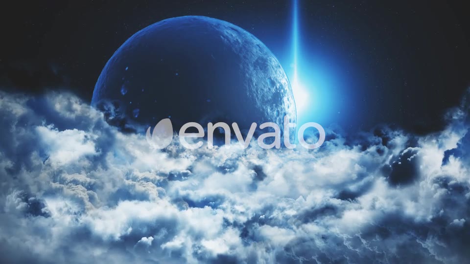 Abstract Space Clouds with Big Planet and Star Shine Videohive 22585935 Motion Graphics Image 2