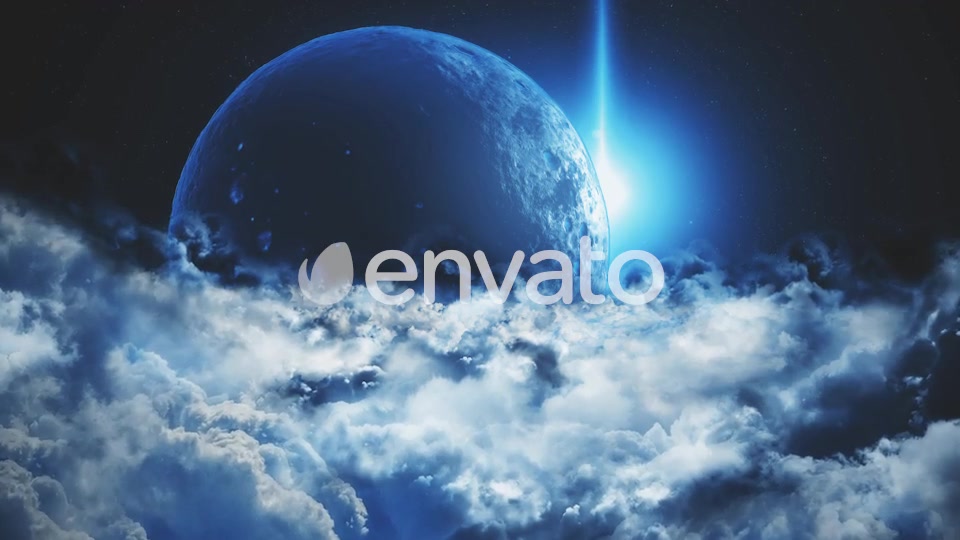 Abstract Space Clouds with Big Planet and Star Shine Videohive 22585935 Motion Graphics Image 4