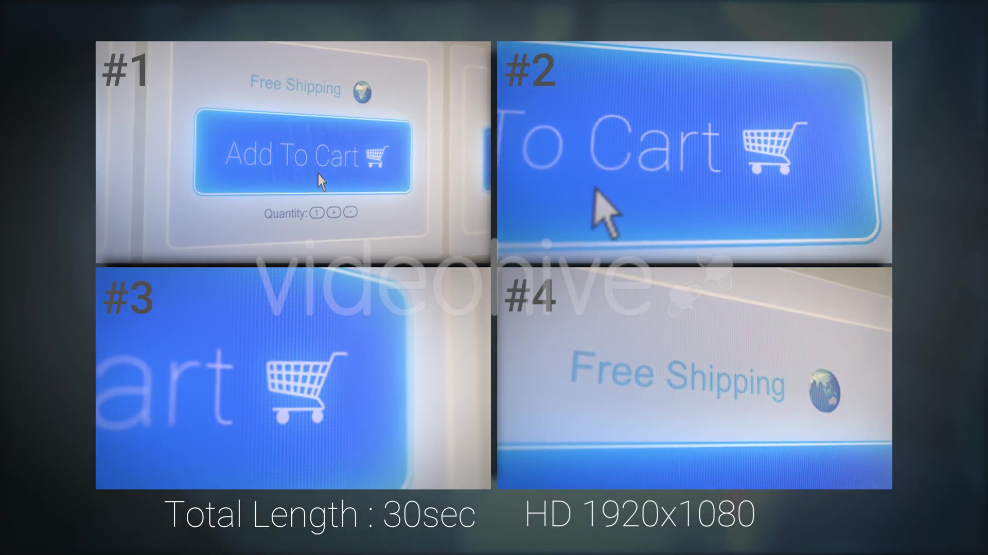 Add To Cart Button Pressed on Computer Screen 4 Shots Pack Videohive 20716987 Motion Graphics Image 2