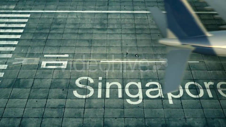 Aerial View of Big Airplane Arriving To Singapore Airport. Conceptual Intro Animation Videohive 20333228 Motion Graphics Image 5