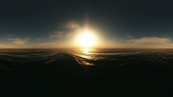 Aerial VR 360 Panorama of Ocean at Sunset - 19029442 Videohive Download