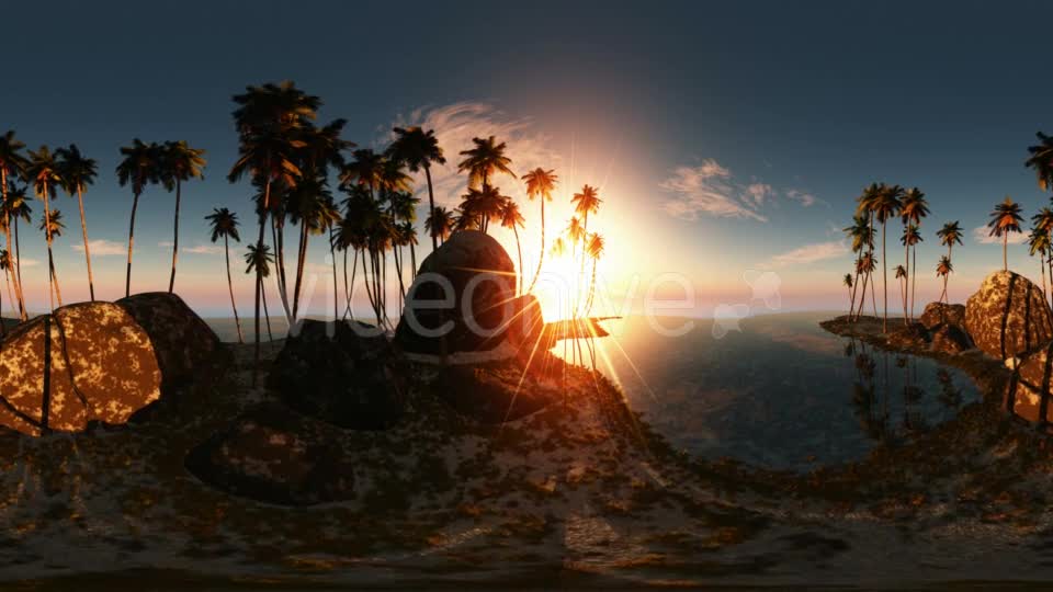 Aerial VR 360 Panorama of Tropical Island at Sunset Videohive 19182336 Motion Graphics Image 1