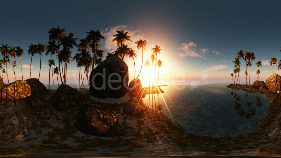Aerial VR 360 Panorama of Tropical Island at Sunset Videohive 19182336 Motion Graphics Image 5