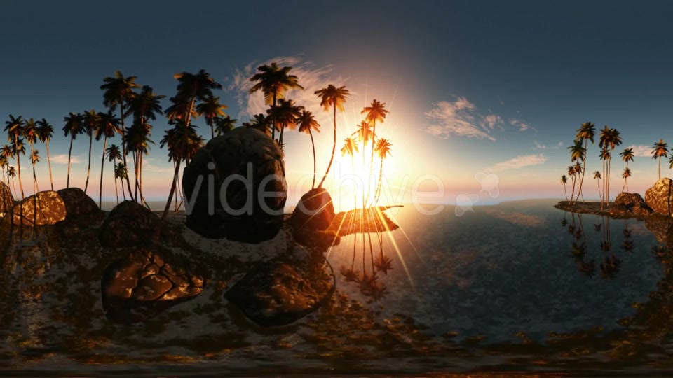 Aerial VR 360 Panorama of Tropical Island at Sunset Videohive 19182336 Motion Graphics Image 7