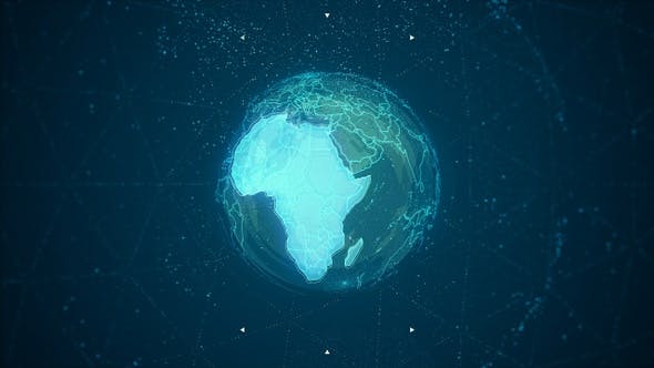 Africa Continent on the Rotating Blue Earth 4K - 22464418 Videohive Download
