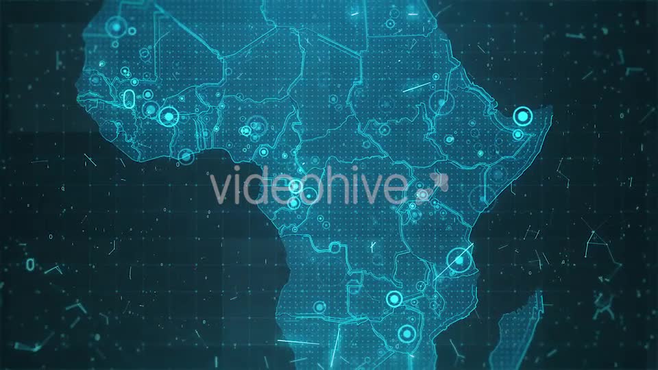 Africa Map Background Cities Connections HD Videohive 18458335 Motion Graphics Image 1